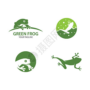 绿青蛙叶子蜥蜴动物艺术实验室标识插图蟾蜍野生动物打印图片