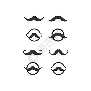 小胡子标志模板 vecto男人面具卷曲发型潮人胡须刮胡子理发师标识绅士图片