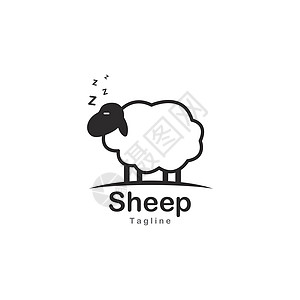 可爱的绵羊标志矢量图标它制作图案卡通片数字绘画哺乳动物农场羊肉羊毛艺术动物插图图片