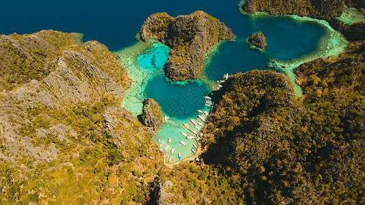 菲律宾卡扬甘湖 科隆 帕拉旺等地的美丽环礁湖海滩冠冕天堂海洋旅游蓝色异国风景景观情调图片