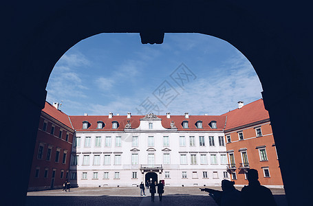 波兰华沙老城皇室城堡景象 华沙 波兰市中心景观首都柱子建筑旅游遗产街道市场历史图片