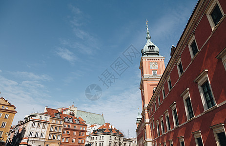 波兰华沙老城皇室城堡景象 华沙 波兰街道房子天空建筑首都旅游遗产文化景观正方形图片