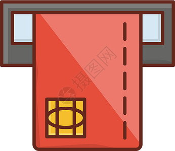 ATM 自动取款机插图购物卡片黑色银行业商业现金技术服务借方图片