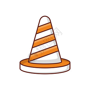 锥体交通警告工作危险橙子街道条纹安全插图运输图片