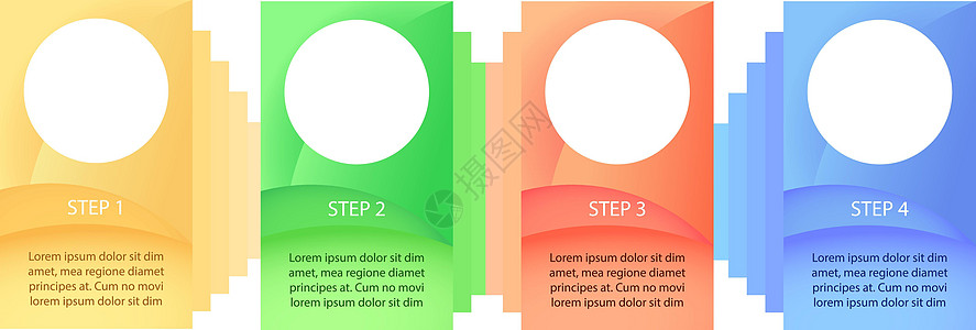组织信息图表设计模板 项目发展 带有空白复制空间的抽象矢量信息图 具有 4 个步骤序列的教学图形 可视化数据呈现图片