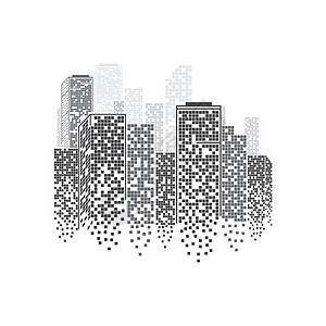 矢量建筑在夜间它制作图案的城市天际线景观全景天空住宅建筑学市中心建筑物地平线艺术商业图片