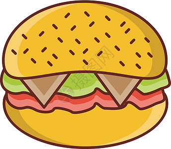 汉堡包标识汉堡面包插图芝麻垃圾艺术包子小吃馅饼图片