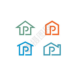 P 字母首页标志矢量图标简单它制作图案插图环境工厂字体房子住宅管道商业标识工作图片