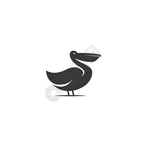 鹈鹕鸟标志矢量图标在简单的它制作图案野生动物生活标识绘画翅膀艺术海岸插图动物异国图片