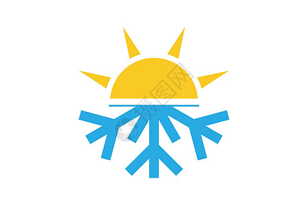季节自然温度图标 太阳与雪花 sig图片