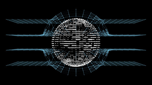抽象数字点球 未来派 HUD 球体毛刺多边形网格宇宙活力展示行星圆圈圆形地球图片
