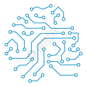 技术通信控制论元素 在白色背景下隔离的电路板的矢量抽象插图图片