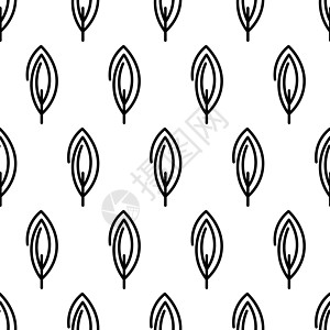 黑色和白色无缝模式与树图标 矢量树符号符号 印刷卡片明信片织物纺织品的植物景观设计 经营理念木头图标集生长卡通片收藏线条海浪程式图片