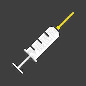 注射器矢量图标 医疗信号插图健康药品护士工具免疫黑色按钮医院疫苗图片