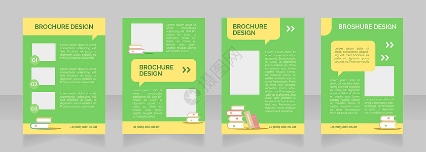 中学招生空白小册子布局设计 垂直海报模板集 带有文本的空复制空间 预制的公司报告集合 可编辑传单纸页背景图片