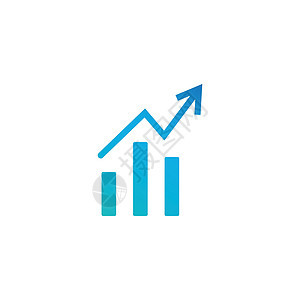 带有向上箭头的增长矢量图 在白色背景上隔离的矢量图标信息经济投资市场库存进步图表酒吧统计销售量图片
