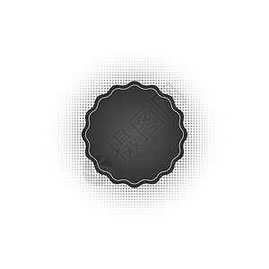 黑色抽象矢量徽章框架半色调点标志标志设计元素与 使用半色调圆点的圆形边框图标图片