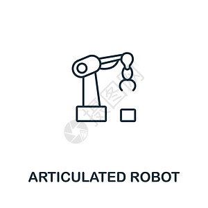 来自人工智能集合的铰接式机器人图标 用于模板网页设计和信息图表的简单线条铰接式机器人图标图片