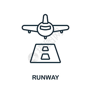 机场集合中的跑道图标 用于模板网页设计和信息图表的简单线条跑道图标图片