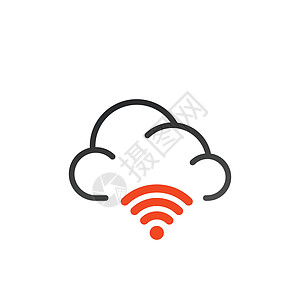 在 web 和移动用户界面中使用的云 wifi 图标 在白色背景上孤立的矢量图艺术收藏概念按钮电话天空拼贴画桌面电脑商业图片