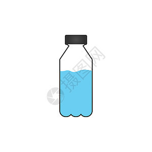 一瓶水简单的图标 在白色背景上隔离的矢量图图片
