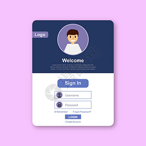 概念登录页面 具有用于网页数据保护横幅演示文稿社交媒体海报的登录表单和登录按钮的台式计算机 矢量插图用户帐户 EP图片