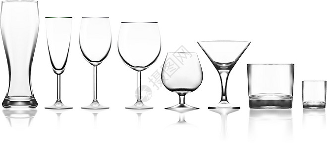 大套透明玻璃高脚杯奢华咖啡店液体派对精神杯子收藏酒厂器皿酒吧图片