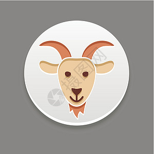 山羊图标 它制作图案的农场动物矢量插图荒野羊肉吉祥物哺乳动物内存十二生肖家畜喇叭野生动物图片