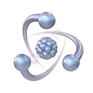 蓝色紫外线原子标志 3D图片