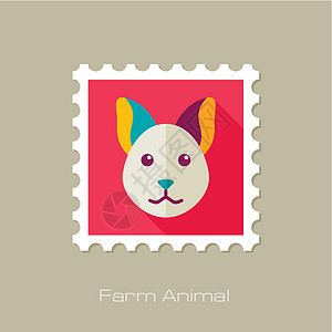 Cat平面邮票 动物头矢量说明猫科邮资农场荒野宠物朋友哺乳动物邮政野生动物阴影图片