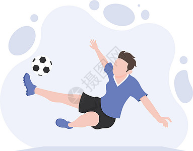 一名足球运动员在锦标赛中踢足球图片