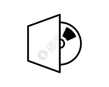 光盘蓝光 CD 或 DVD 平面矢量图标说明 白色背景上的简单黑色符号 用于 web 和移动 UI 元素的或 DVD 标志设计模设计图片