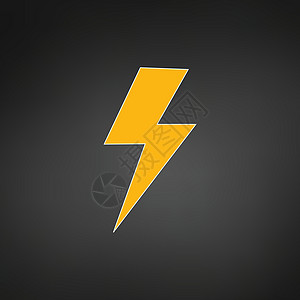 闪电电力矢量标志设计元素 能源和雷电符号概念 在黑色背景上孤立的矢量图图片