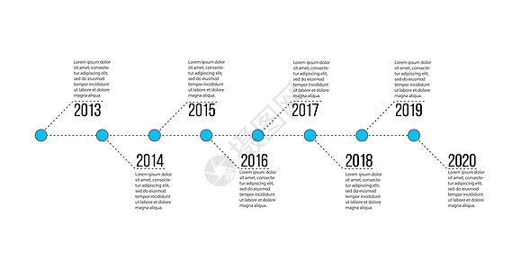 年的时间线演示时间线信息图形设计矢量和演示业务可用于具有 8 个选项步骤或流程的业务概念网络年度营销生长日程小册子插图历史水平圆图片