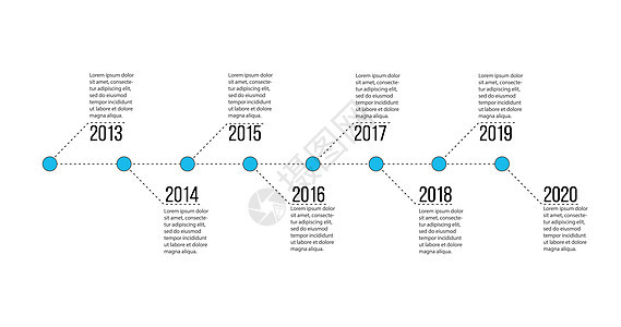 年的时间线演示时间线信息图形设计矢量和演示业务可用于具有 8 个选项步骤或流程的业务概念网络年度营销生长日程小册子插图历史水平圆图片