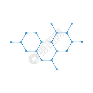 六角形化学 moleculat 纳米原子结构矢量图标 化学细胞图标 用于移动概念和网页设计的插图生物科学化学品药品六边形实验室网图片