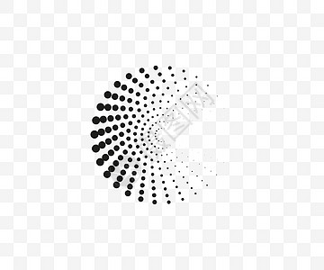 透明背景上的虚线螺旋符号 矢量图装饰品圆圈标识阴影白色漩涡坡度马赛克艺术插图图片