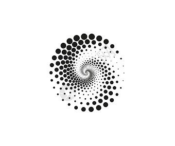 虚线螺旋符号圆 矢量图白色单色漩涡圆圈横幅黑色磁盘元素插图艺术图片