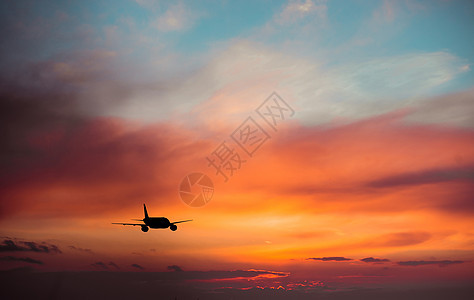 天空中的飞机乘客假期空速蓝色巡航速度航空日出奢华涡轮图片