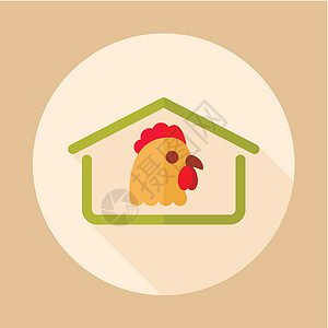 鸡屋矢量图标食物农场谷仓公鸡农业农民花园插图宠物收成图片