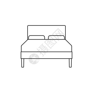 双人床图标 矢量插画平面设计毯子家具旅行房间医院标识休息插图房子收藏图片