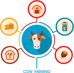 牛耕象像和农业人口图信息动物推介会牛奶农场食物牛棚图表牛肉瓶子图片