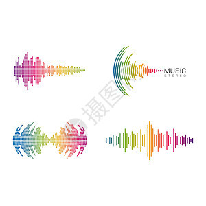 声波音乐嗓音收音机光谱频率记录歌曲麦克风震动波浪工作室背景图片