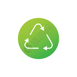 绿色箭头回收生态三角符号 回收标志 循环图标 回收材料符号 在白色背景上孤立的股票矢量图生物标签垃圾生活标识思考物品地球生命周期图片