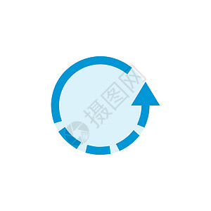 刷新图标 带有虚线箭头的备份符号  Web 更新标志 在白色背景上孤立的股票矢量图网络数据服务器圆形回收插图技术同步按钮交换图片