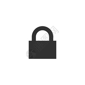锁定图标密码保护标志 在白色背景上孤立的股票矢量图背景图片