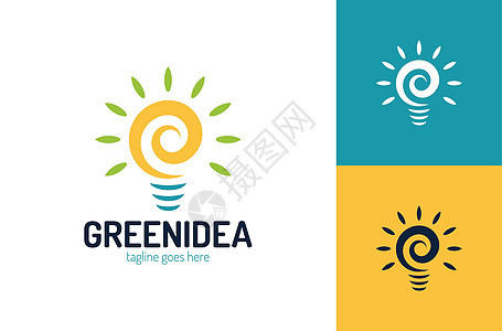 Idea Logo 设计矢量 设计概念 创意符号 图标模板生长插图活力生物公司生态技术环境灯泡标识背景图片