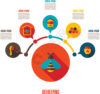 养蜂图标和农业信息资料图农场昆虫蜂蜜动物养蜂业六边形推介会图表食物蜂巢图片