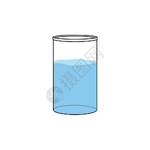 一杯水 节约用水 多喝水 在白色背景上孤立的股票矢量图图片