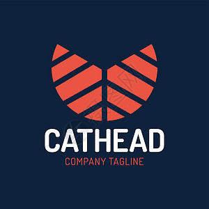 简单抽象的 Cat Head 图标图标标识矢量模板眼睛宠物卡通片小猫公司荒野插图圆圈商业吉祥物图片